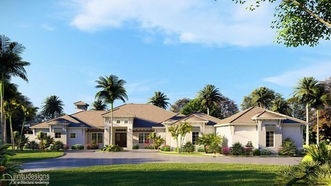 tropical house design rendering
